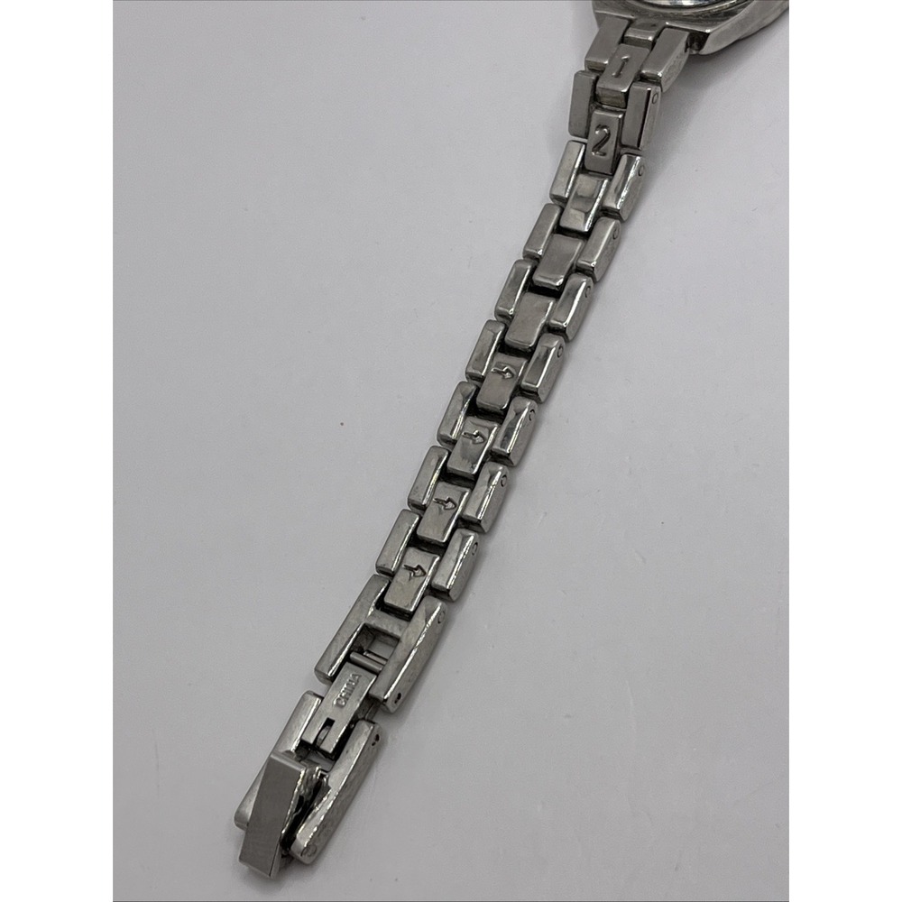 Women's Mother of Pearl Dial Quartz Watch‎ Crystal Bezel 7.5" Band- New Battery - Picture 9 of 9